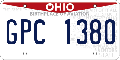 OH license plate GPC1380