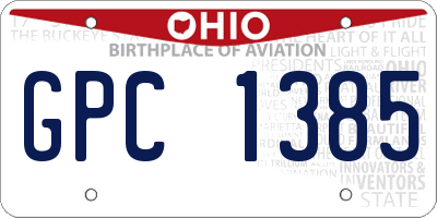 OH license plate GPC1385