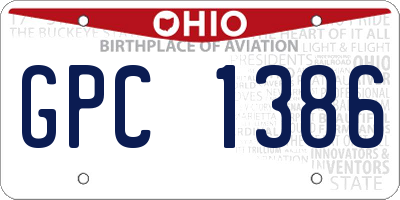 OH license plate GPC1386