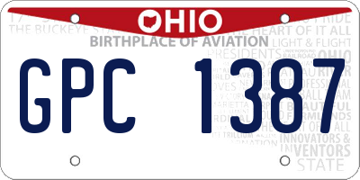 OH license plate GPC1387