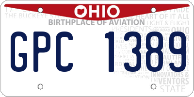 OH license plate GPC1389