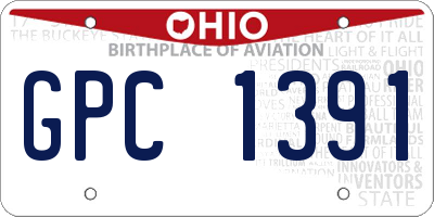 OH license plate GPC1391