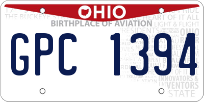 OH license plate GPC1394