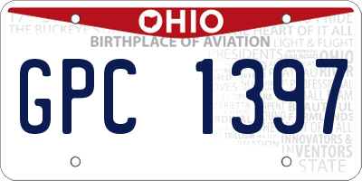 OH license plate GPC1397