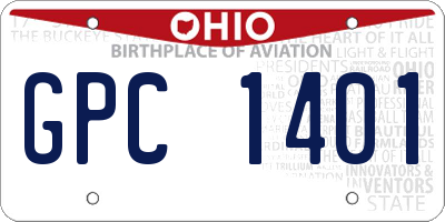 OH license plate GPC1401