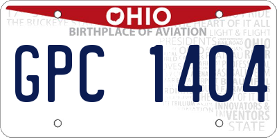OH license plate GPC1404