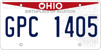 OH license plate GPC1405