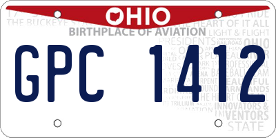 OH license plate GPC1412
