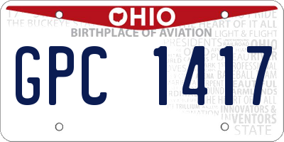 OH license plate GPC1417