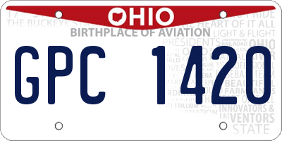 OH license plate GPC1420