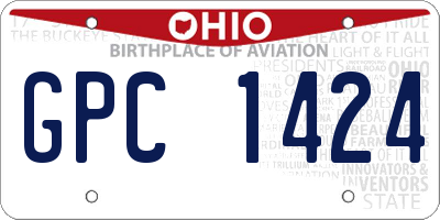 OH license plate GPC1424