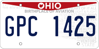 OH license plate GPC1425