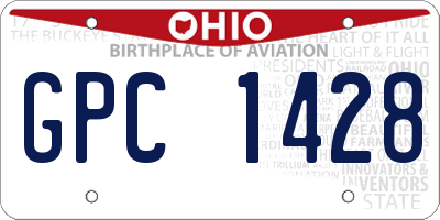 OH license plate GPC1428