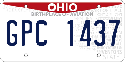OH license plate GPC1437