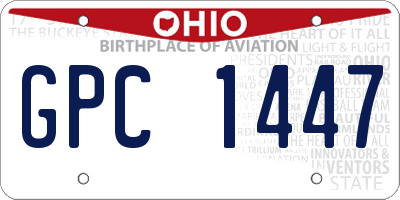 OH license plate GPC1447