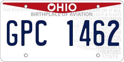 OH license plate GPC1462