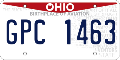OH license plate GPC1463