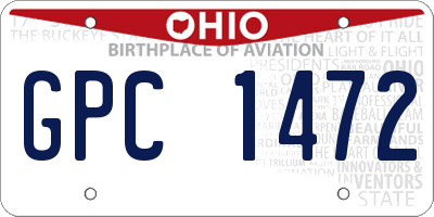 OH license plate GPC1472