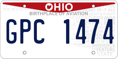 OH license plate GPC1474
