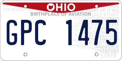 OH license plate GPC1475