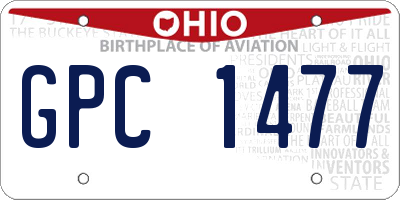 OH license plate GPC1477