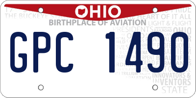 OH license plate GPC1490