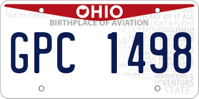 OH license plate GPC1498