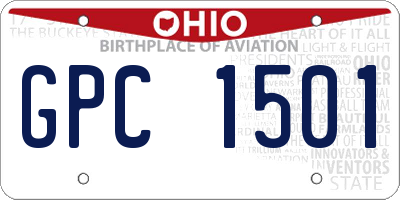 OH license plate GPC1501
