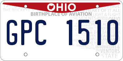OH license plate GPC1510