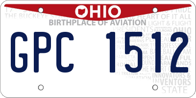 OH license plate GPC1512
