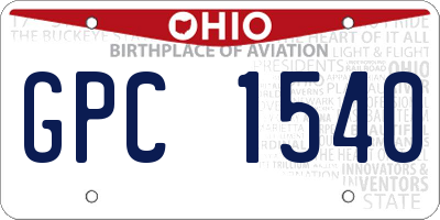 OH license plate GPC1540