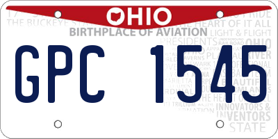 OH license plate GPC1545