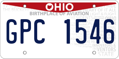 OH license plate GPC1546