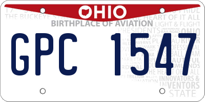 OH license plate GPC1547