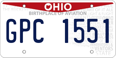 OH license plate GPC1551
