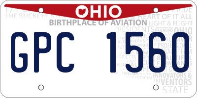 OH license plate GPC1560
