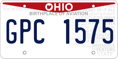 OH license plate GPC1575