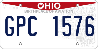 OH license plate GPC1576