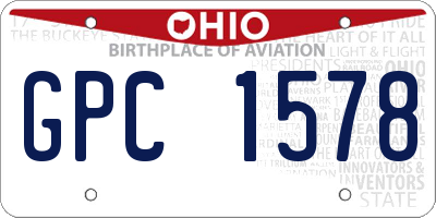 OH license plate GPC1578