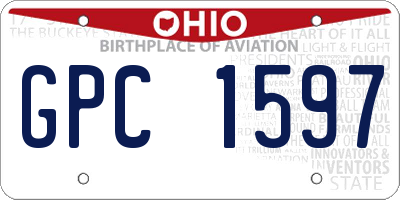 OH license plate GPC1597