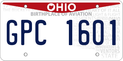 OH license plate GPC1601