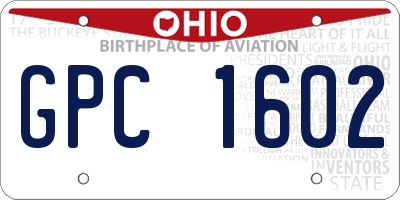 OH license plate GPC1602