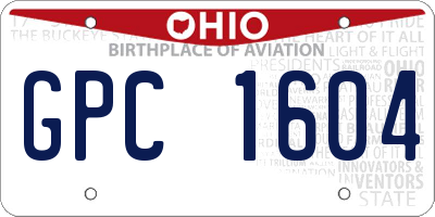 OH license plate GPC1604