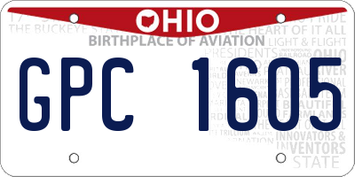 OH license plate GPC1605
