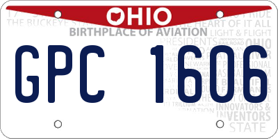 OH license plate GPC1606