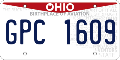 OH license plate GPC1609