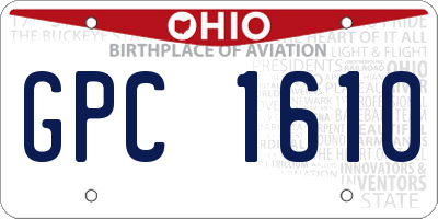 OH license plate GPC1610