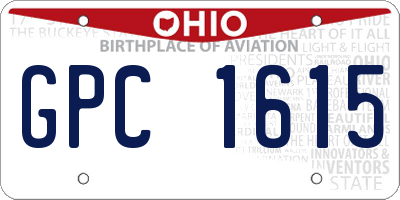 OH license plate GPC1615