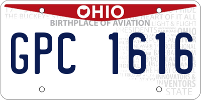 OH license plate GPC1616