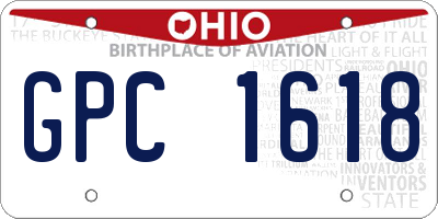 OH license plate GPC1618